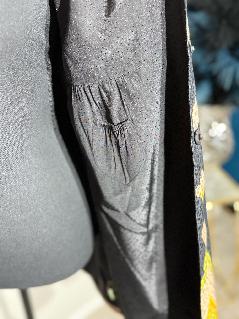 Anthropologie Elevenses Embroidered Silk Blend Coat Sz 0 - Picture 6 of 15